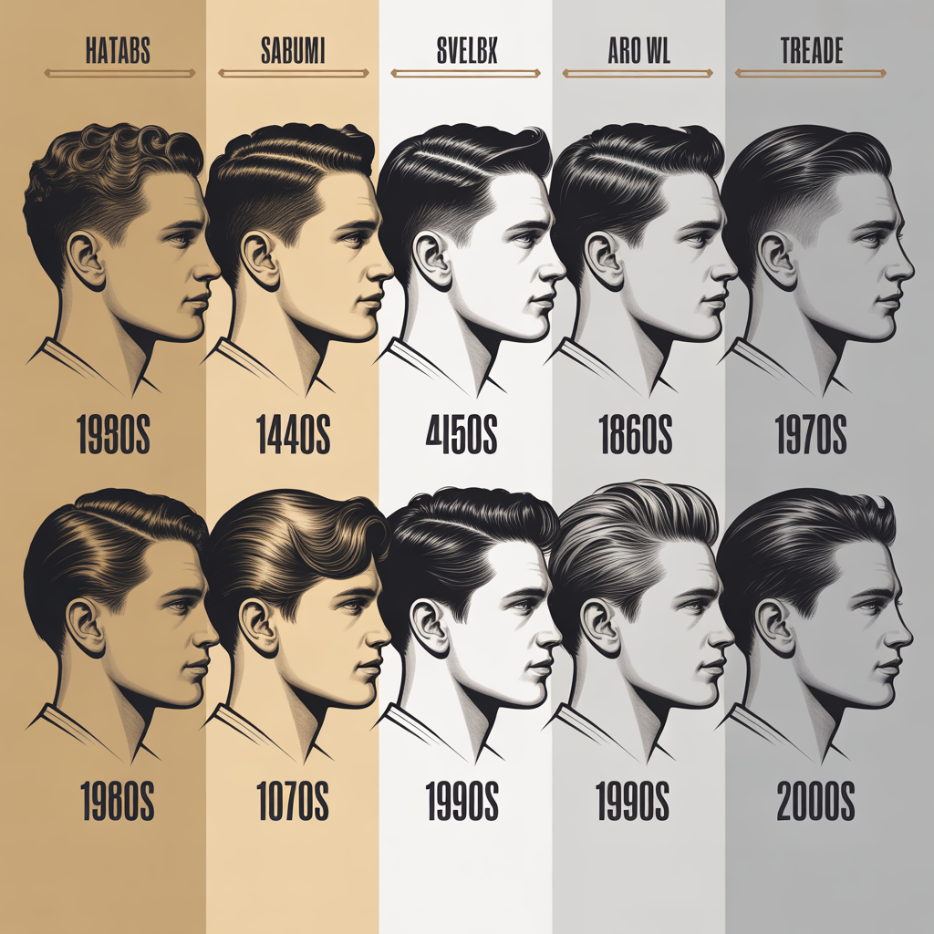 1930s-2000s mens hairstyles