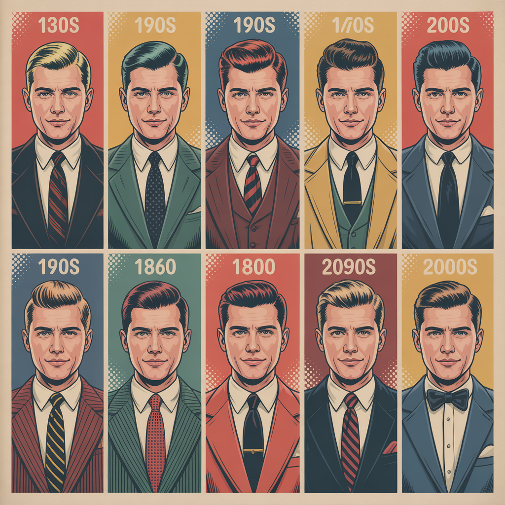 1930s-2000s mens hairstyles
