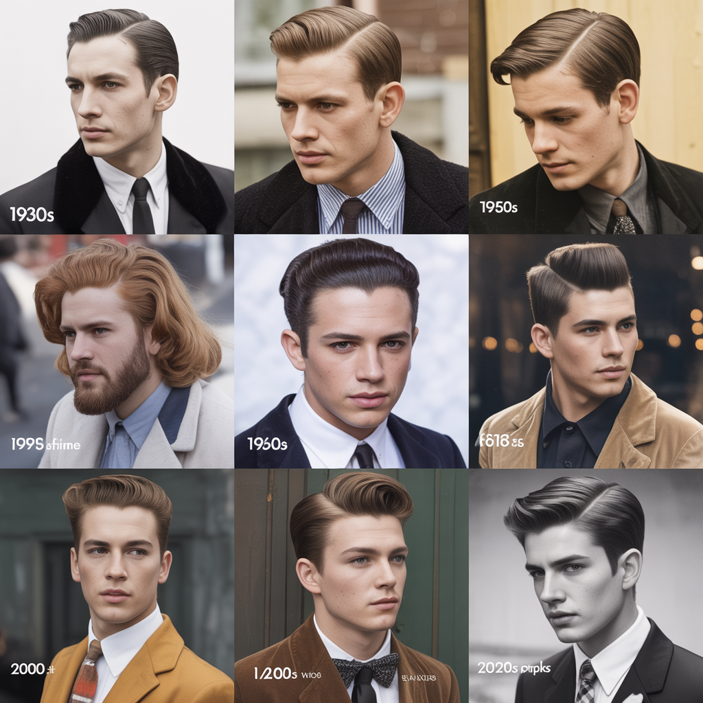 1930s-2000s mens hairstyles