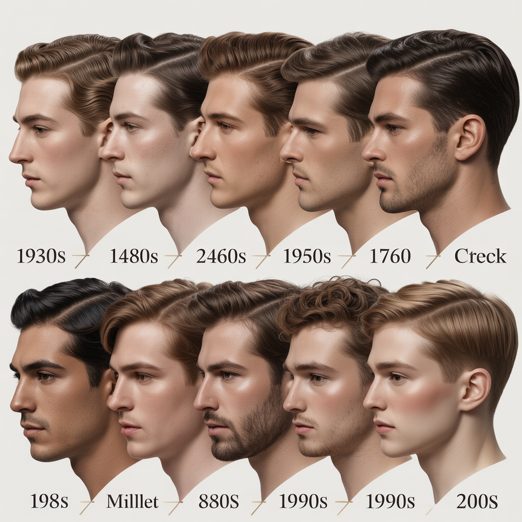 1930s-2000s mens hairstyles