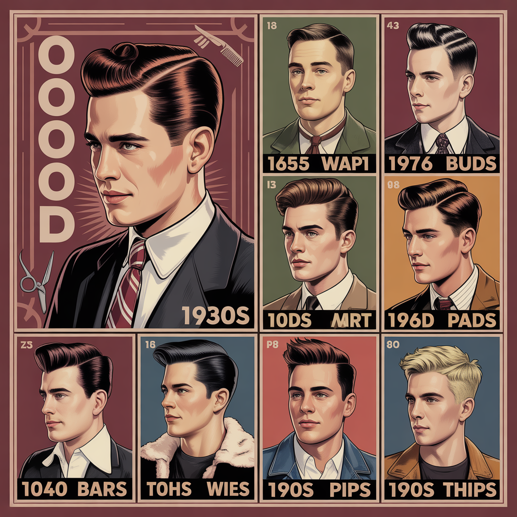 1930s-2000s mens hairstyles