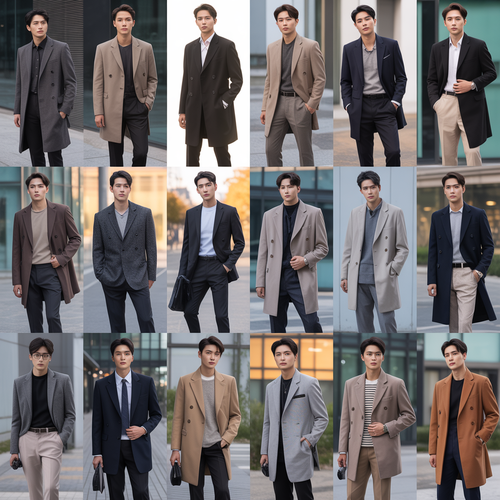 20 stylish korean mens outfit ideas with overcoat