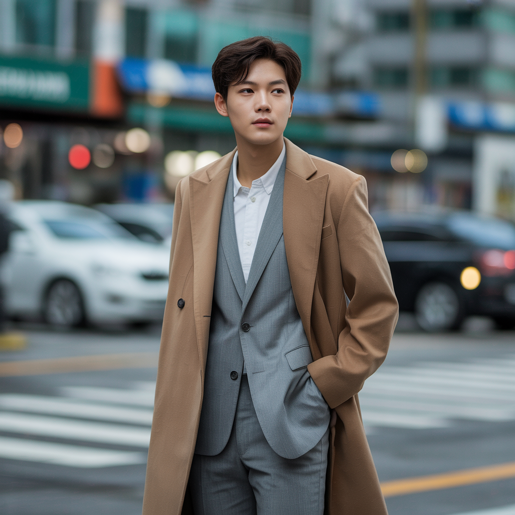 20 stylish korean mens outfit ideas with overcoat