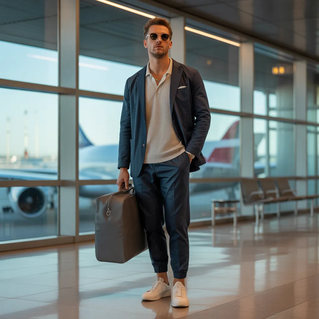 airport outfits for men to travel in comfort and style