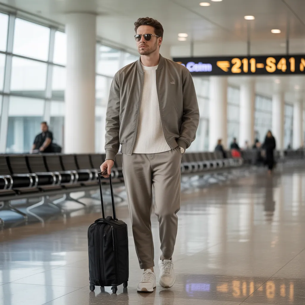 airport outfits for men to travel in comfort and style