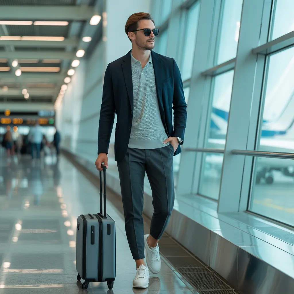 airport outfits for men to travel in comfort and style