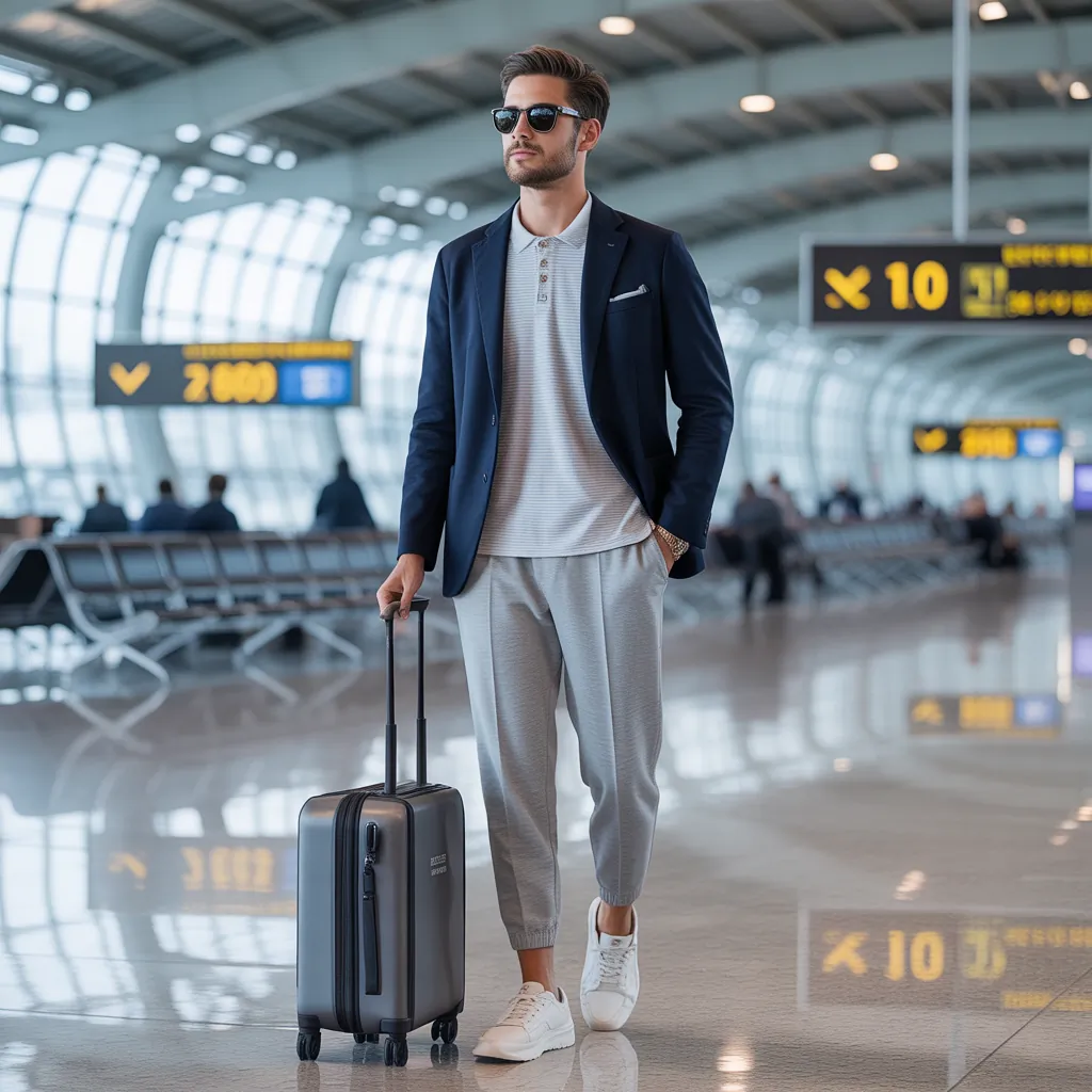 airport outfits for men to travel in comfort and style
