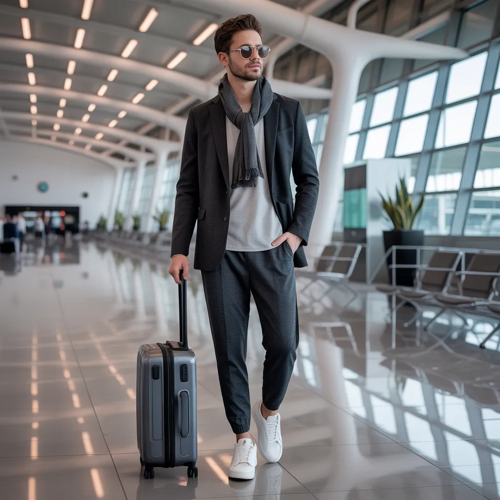 airport outfits for men to travel in comfort and style