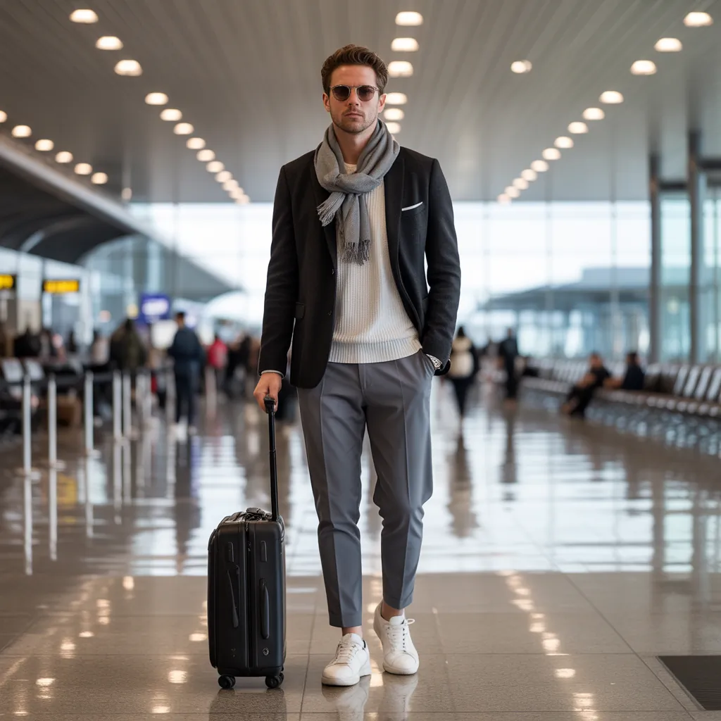 airport outfits for men to travel in comfort and style