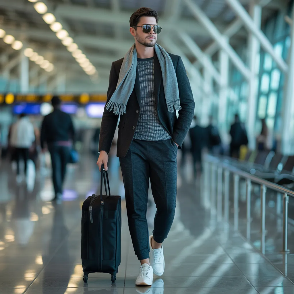 airport outfits for men to travel in comfort and style