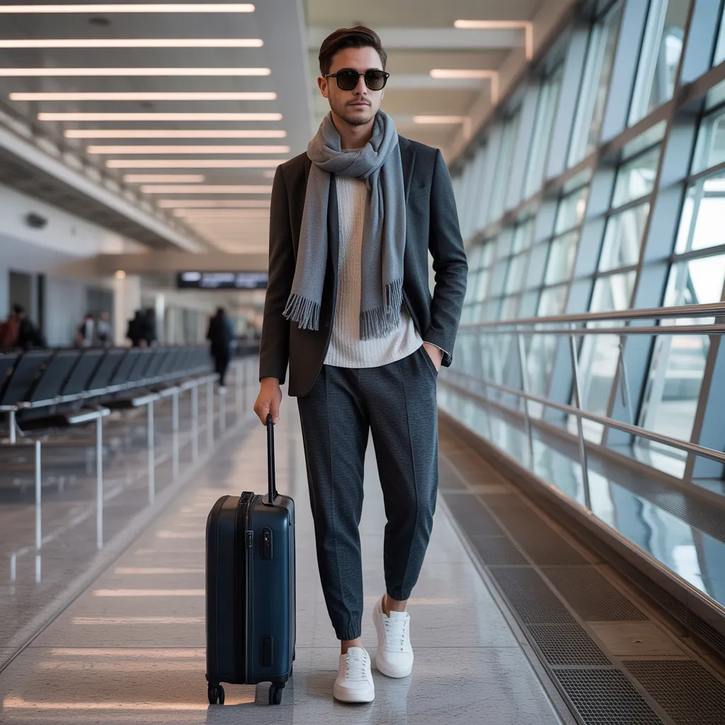 airport outfits for men to travel in comfort and style