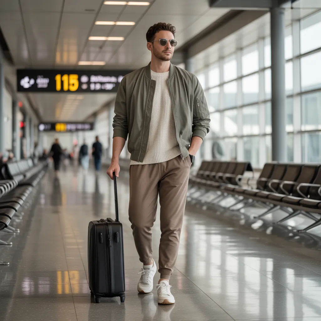 airport outfits for men to travel in comfort and style
