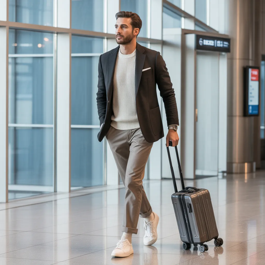 airport outfits for men to travel in comfort and style