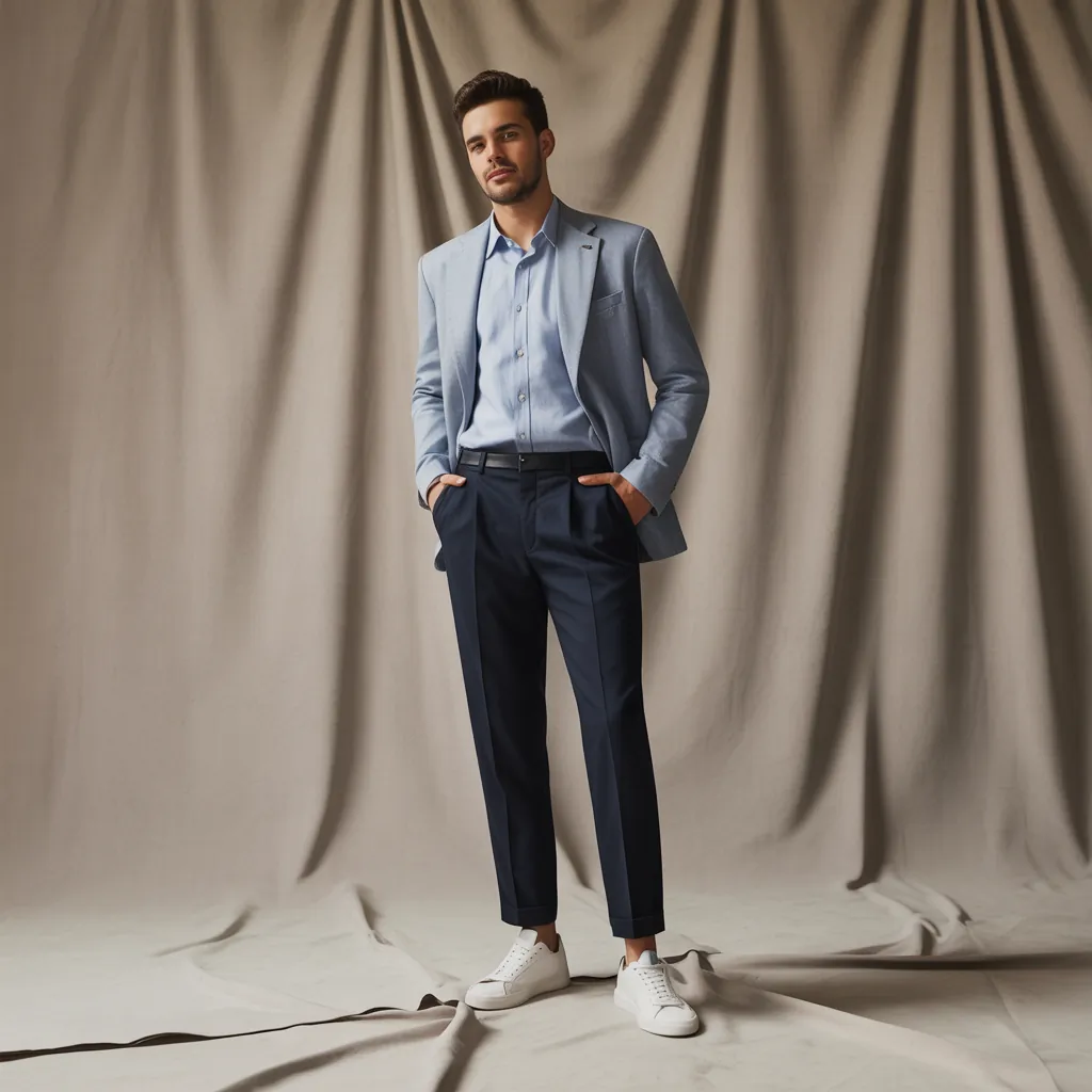 baby blue shirt outfit