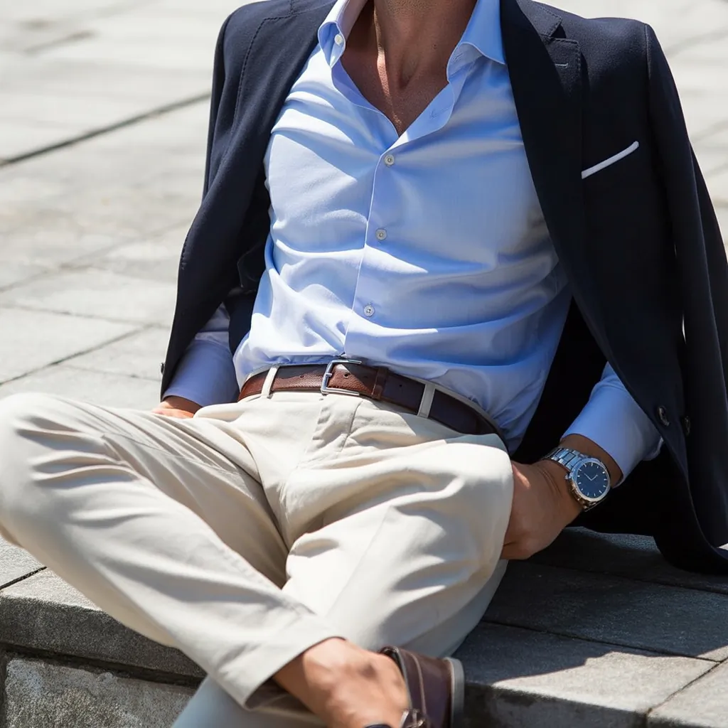 baby blue shirt outfit