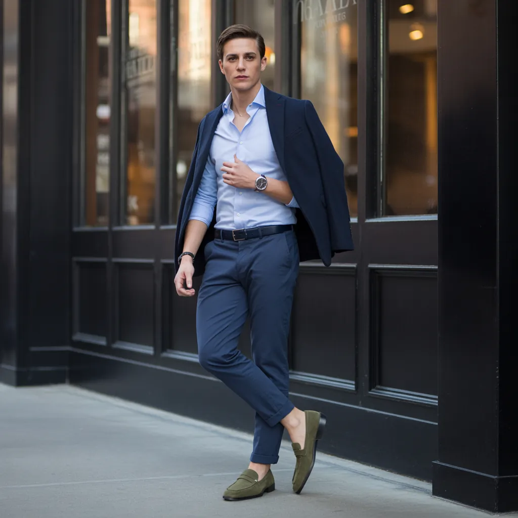 baby blue shirt outfit
