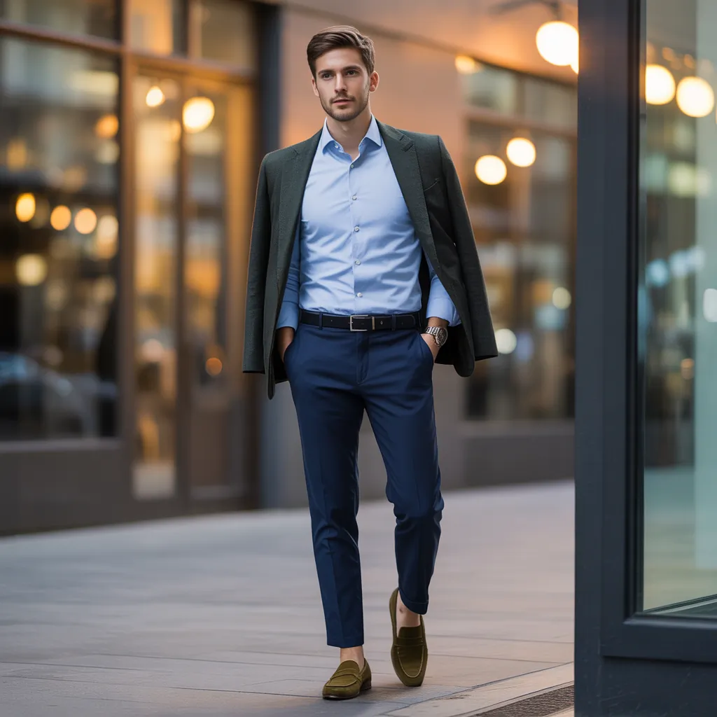 baby blue shirt outfit
