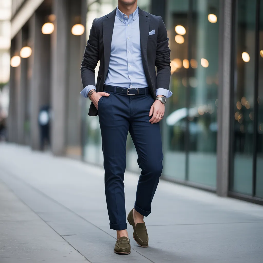baby blue shirt outfit