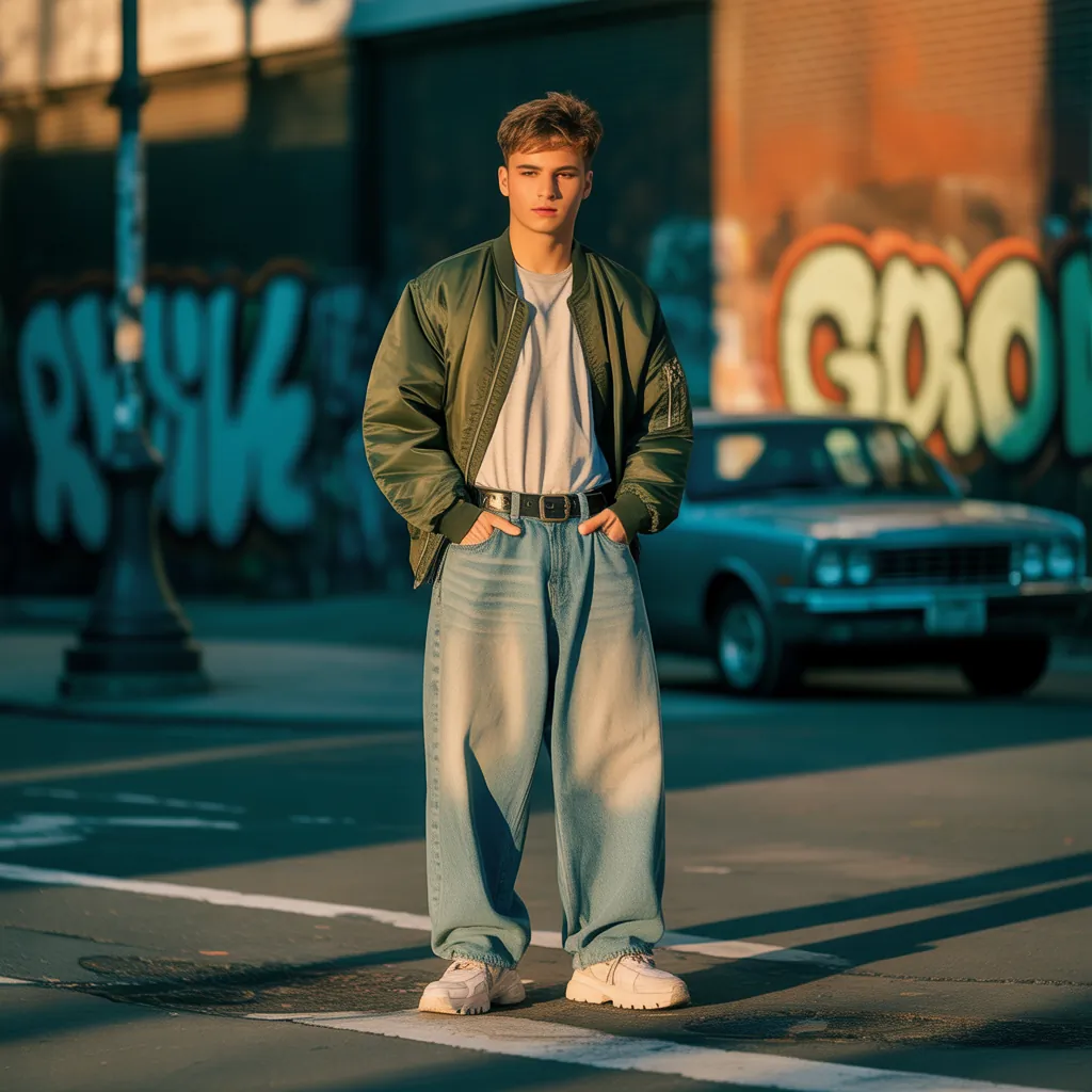 baggy jeans outfit men