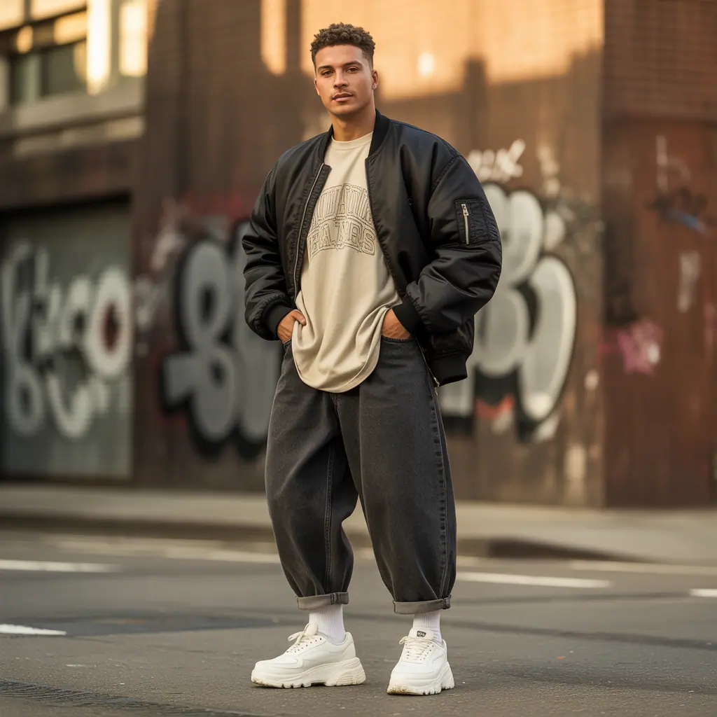 baggy jeans outfit men