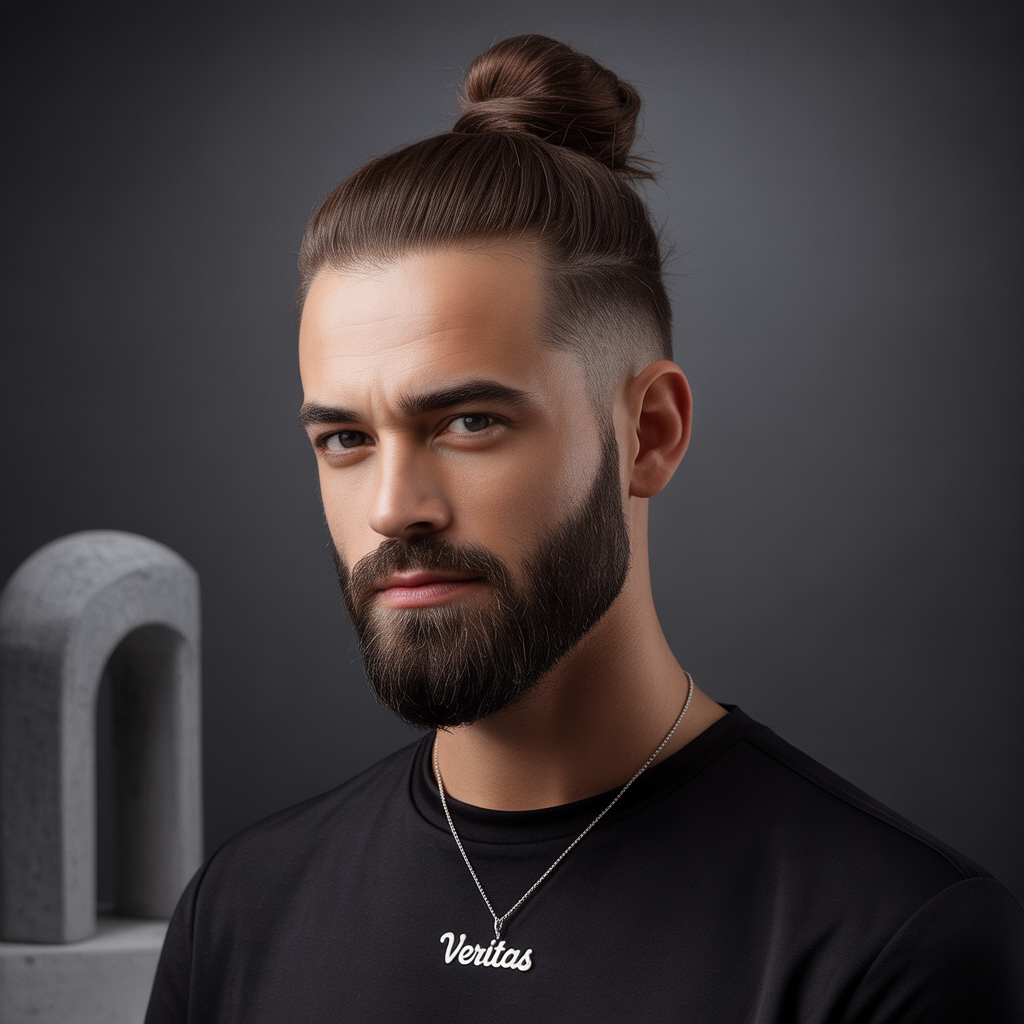 beard styles with a man bun