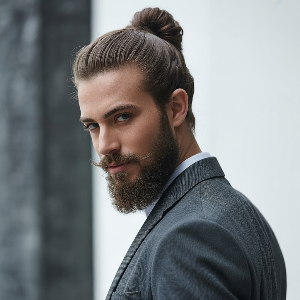 beard styles with a man bun
