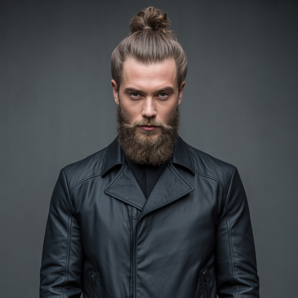 beard styles with a man bun