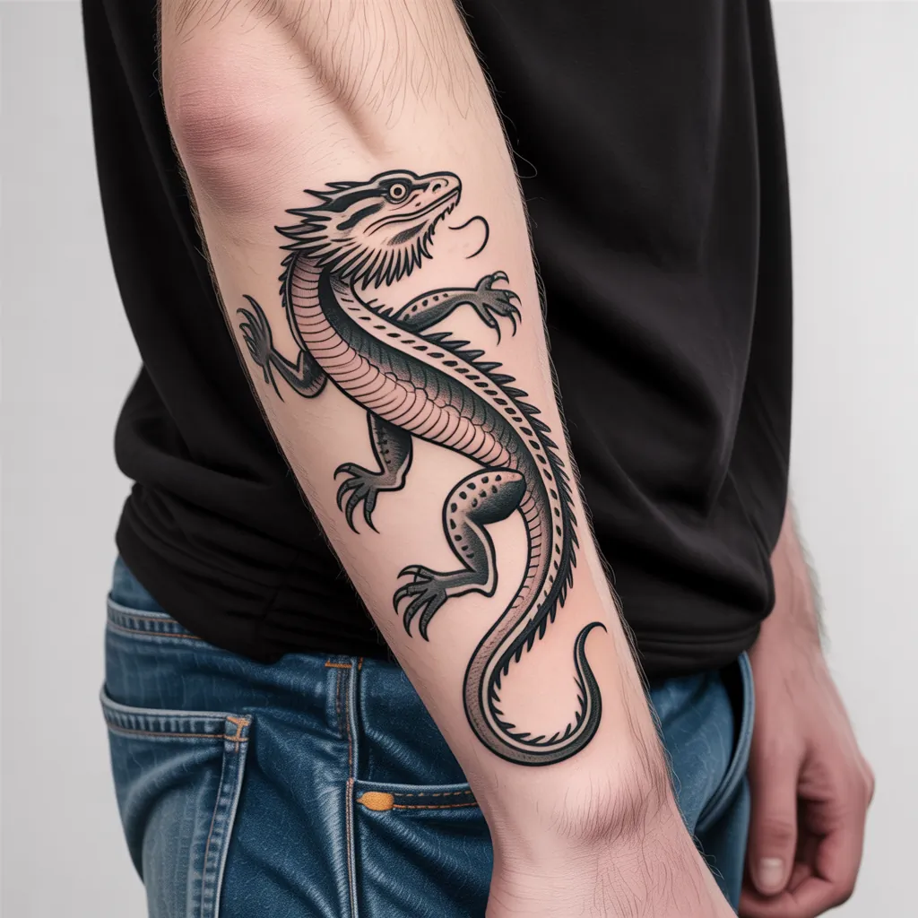 bearded dragon tattoo