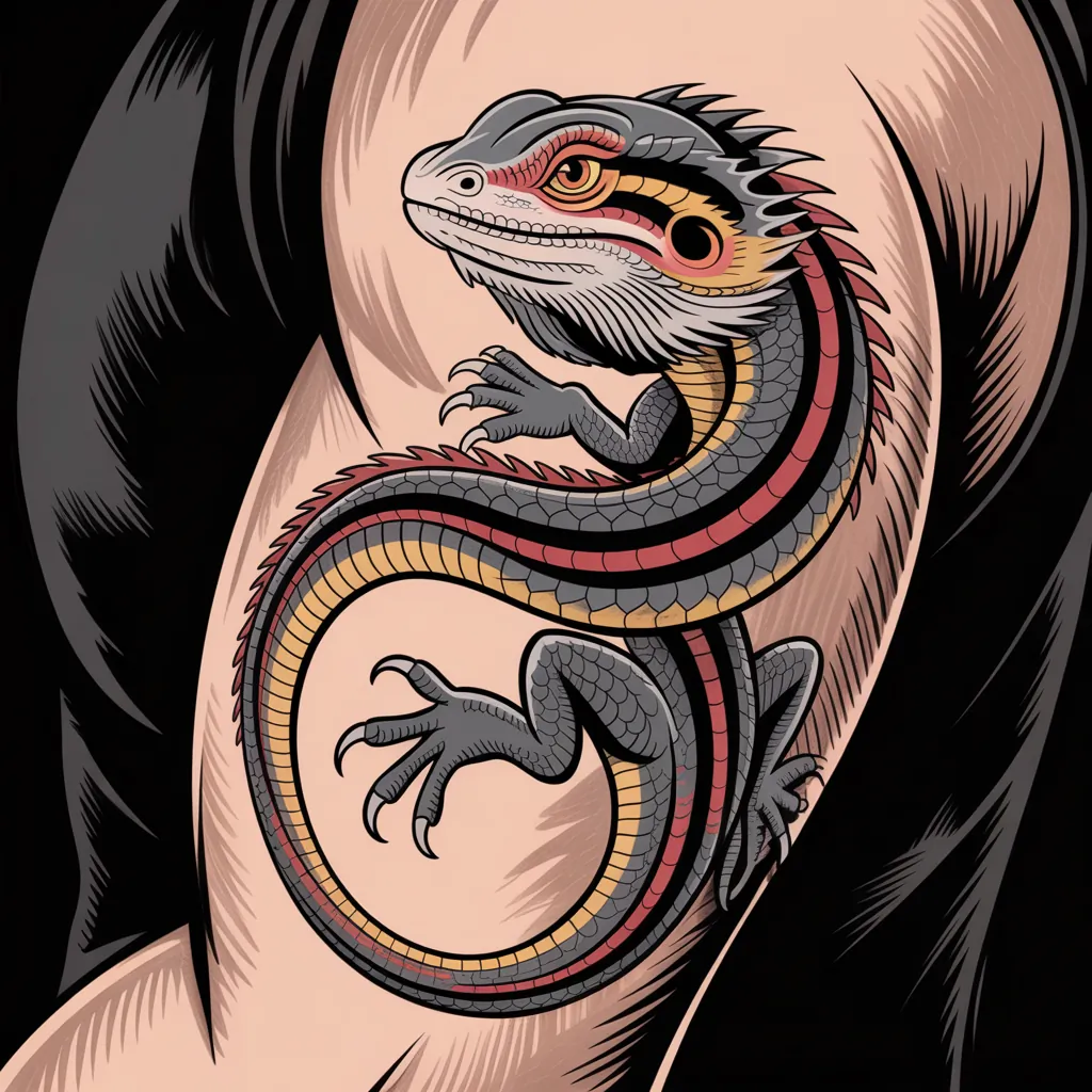 bearded dragon tattoo
