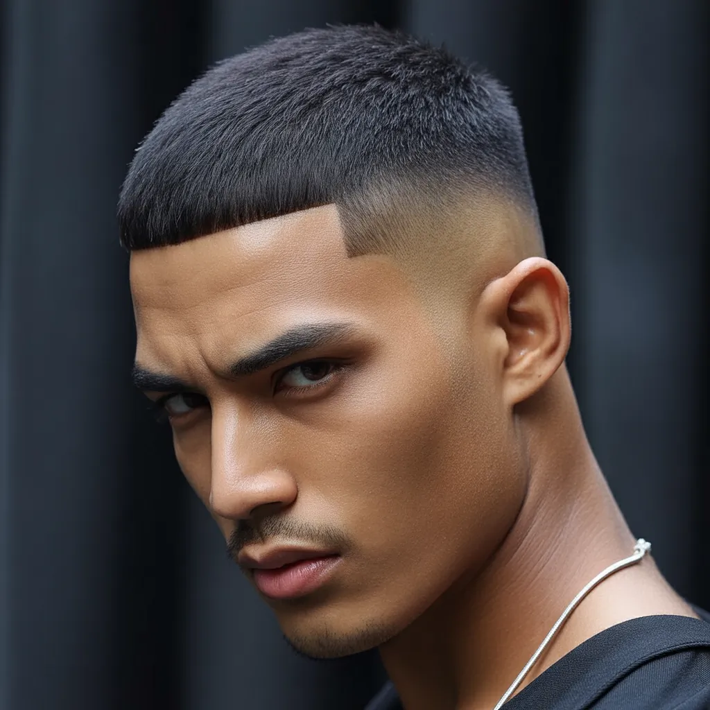 black hair fade