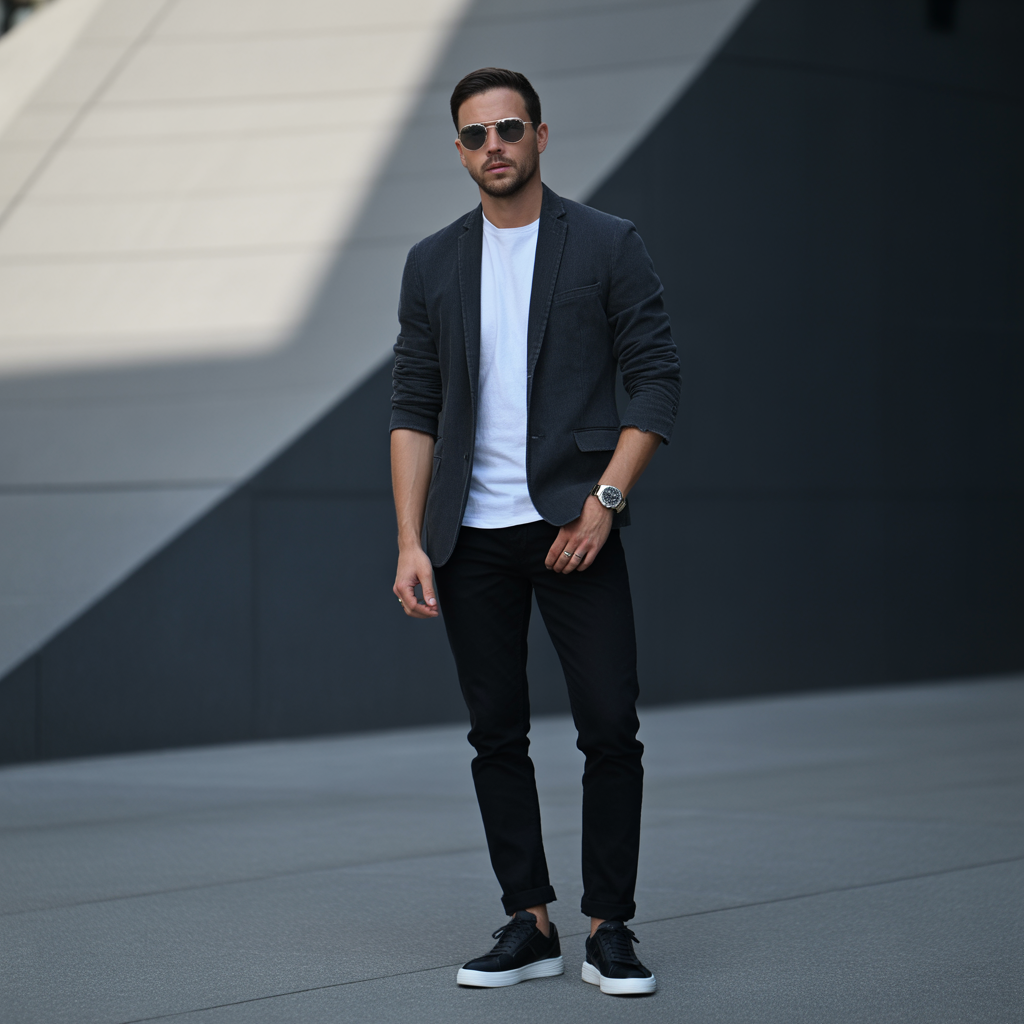 black jeans outfit ideas for men