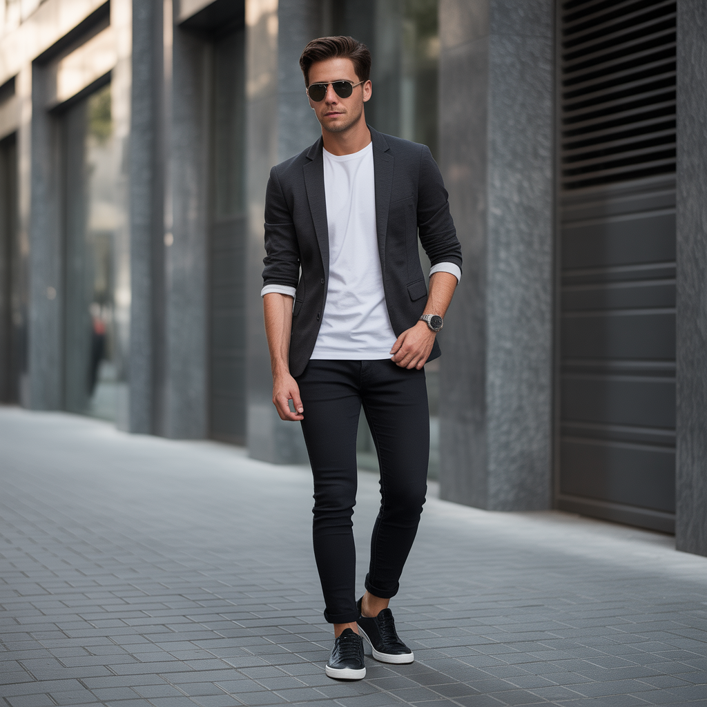 black jeans outfit ideas for men