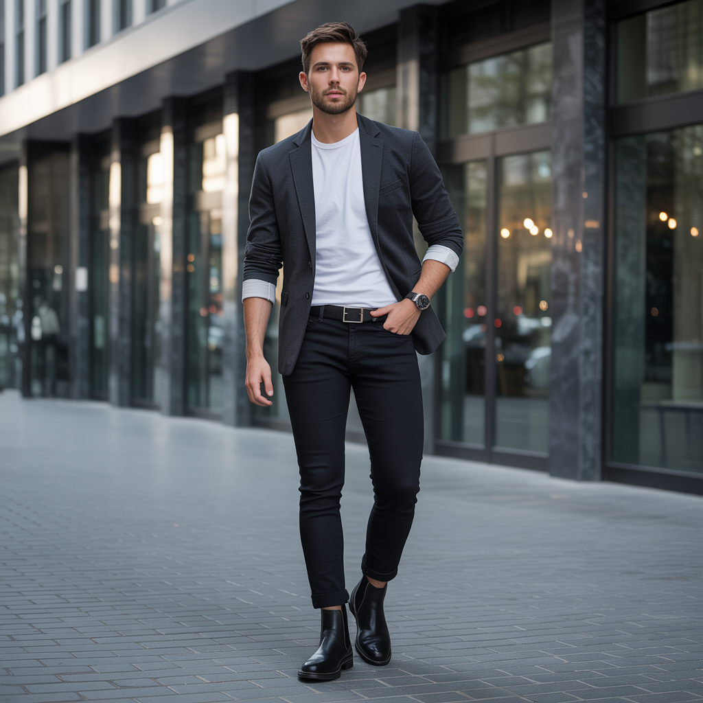 black jeans outfit ideas for men