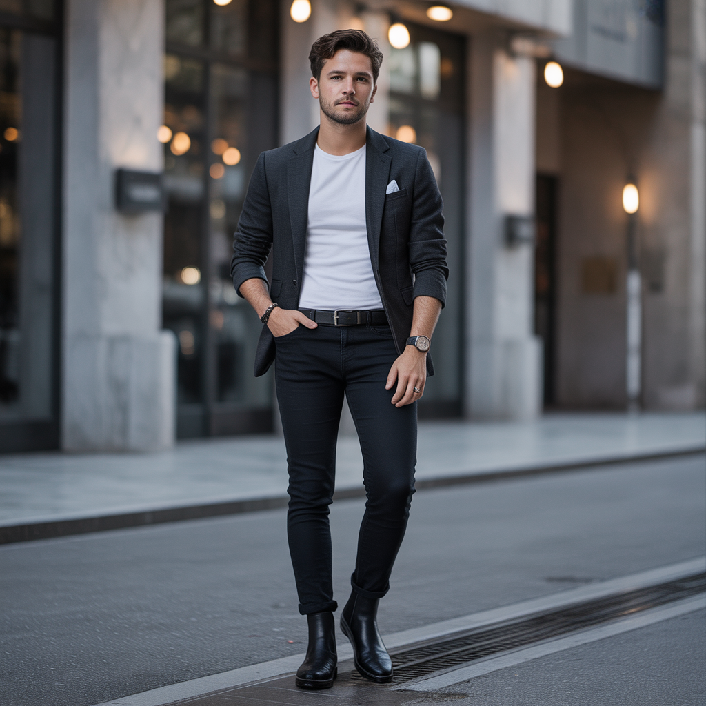 black jeans outfit ideas for men