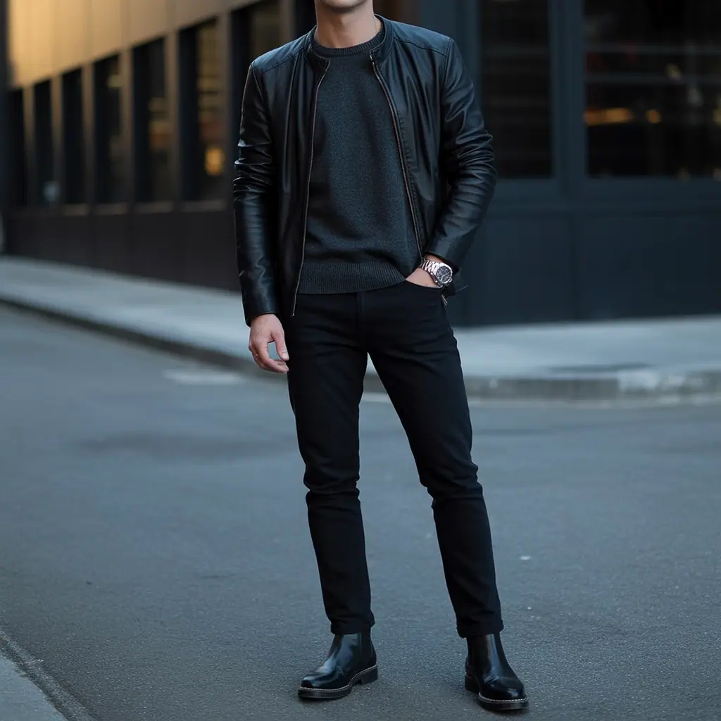 black jeans outfit mens