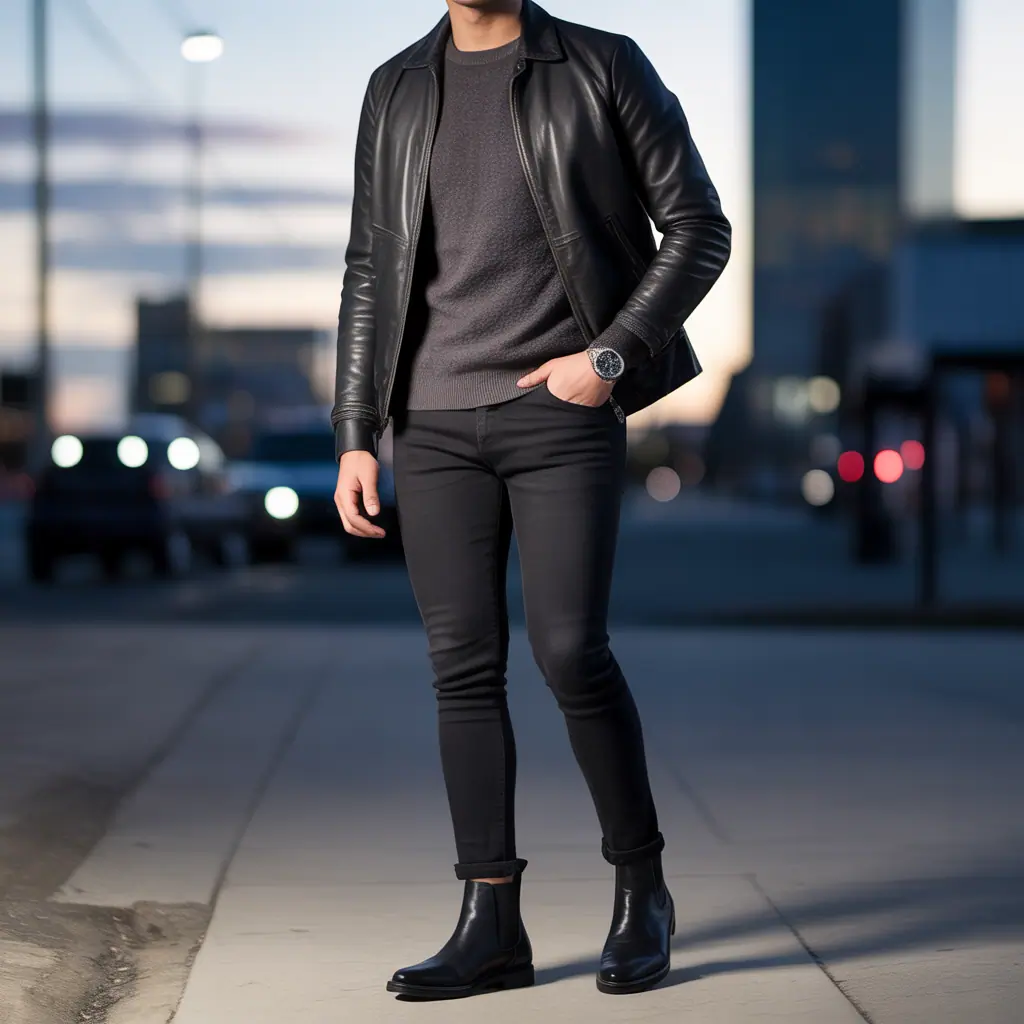 black jeans outfit mens