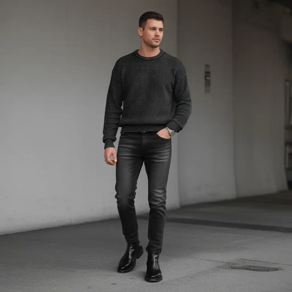 black jeans outfit mens