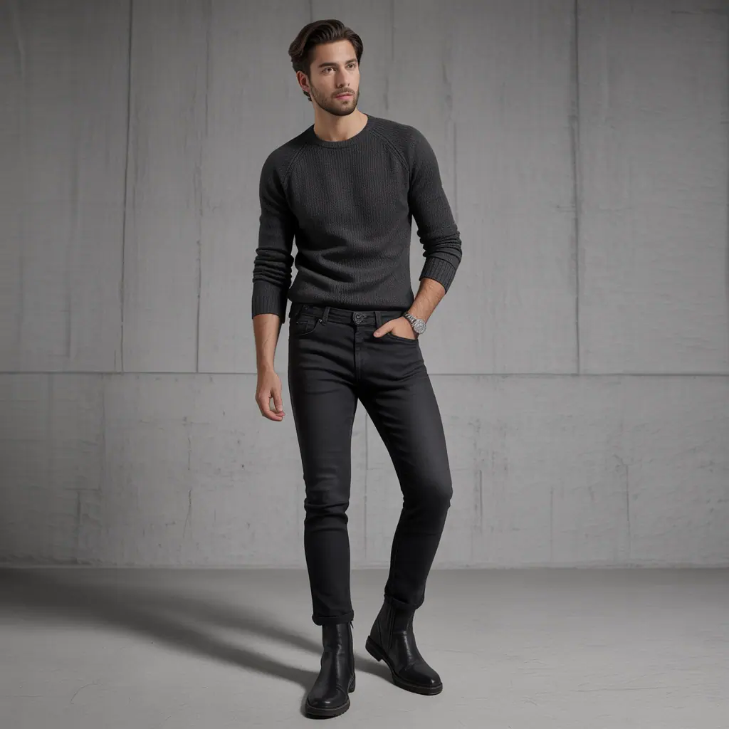 black jeans outfit mens