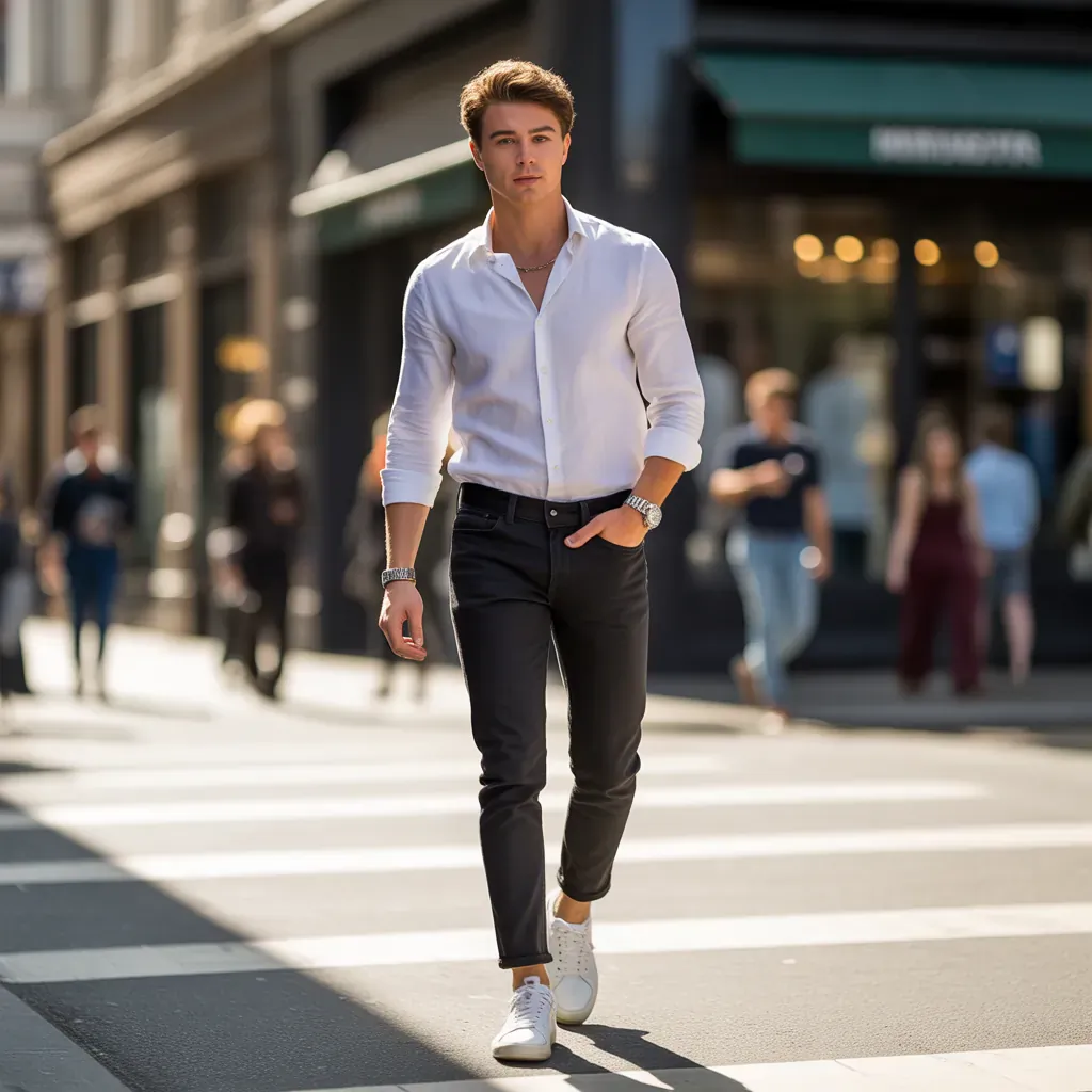 black jeans outfit mens