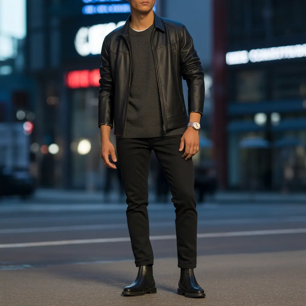 black jeans outfit mens