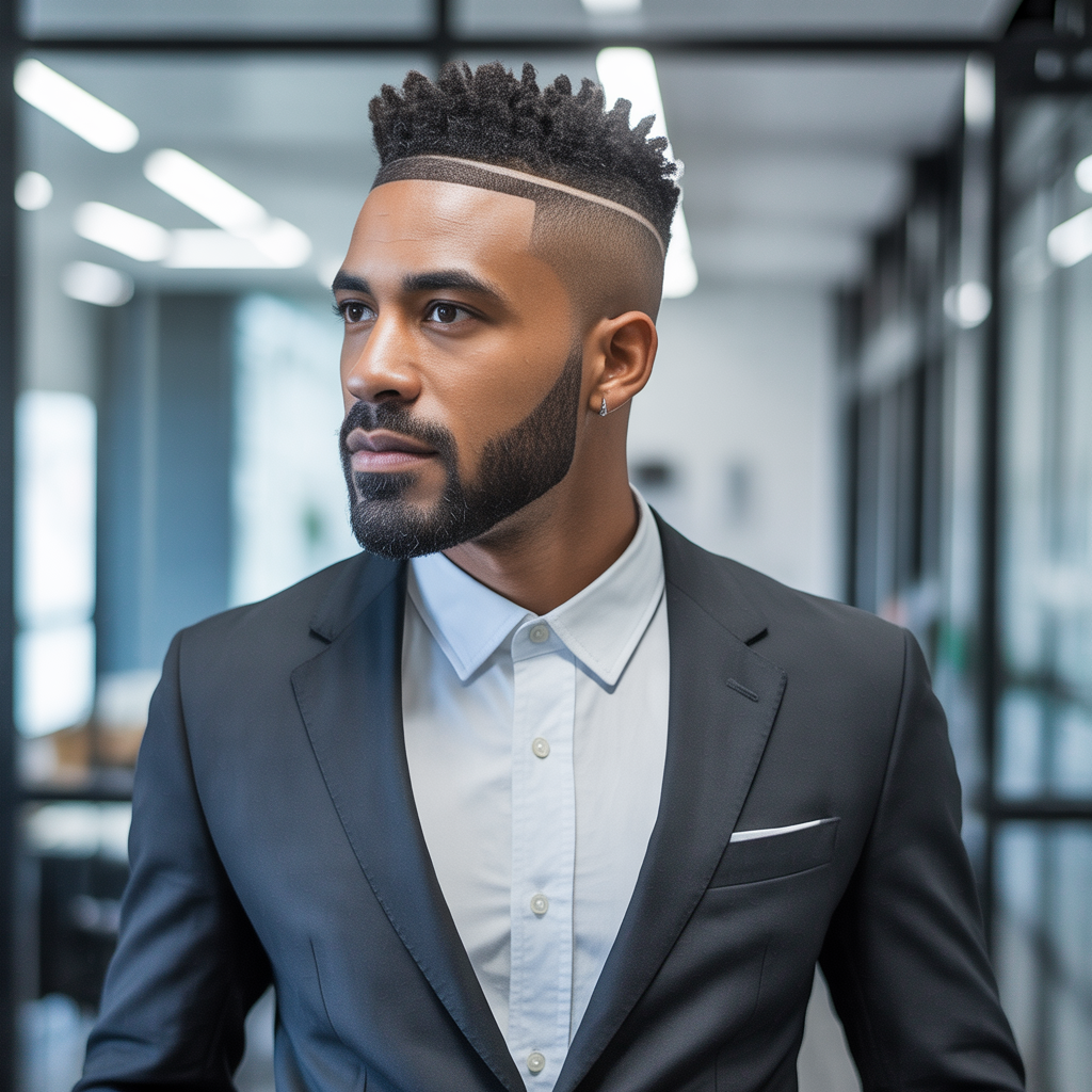 black mens office hair