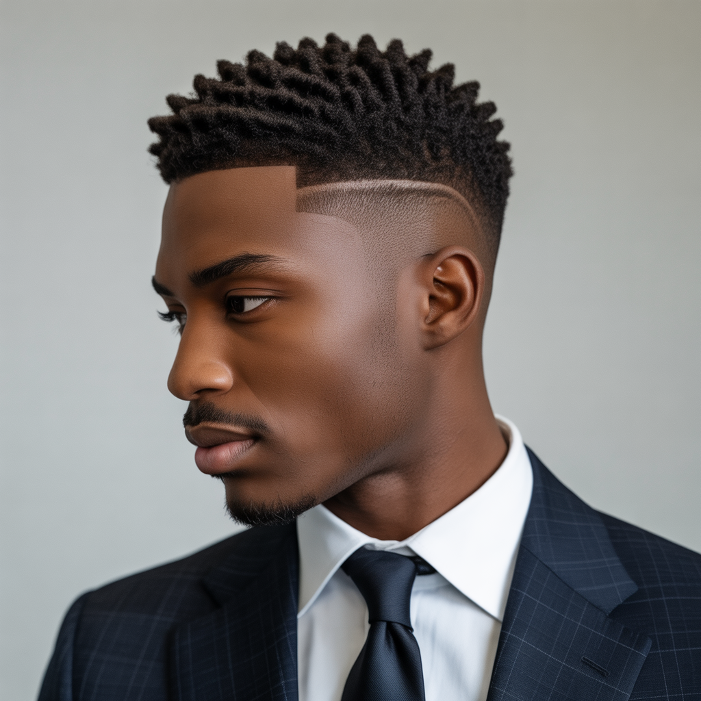 black mens office hair