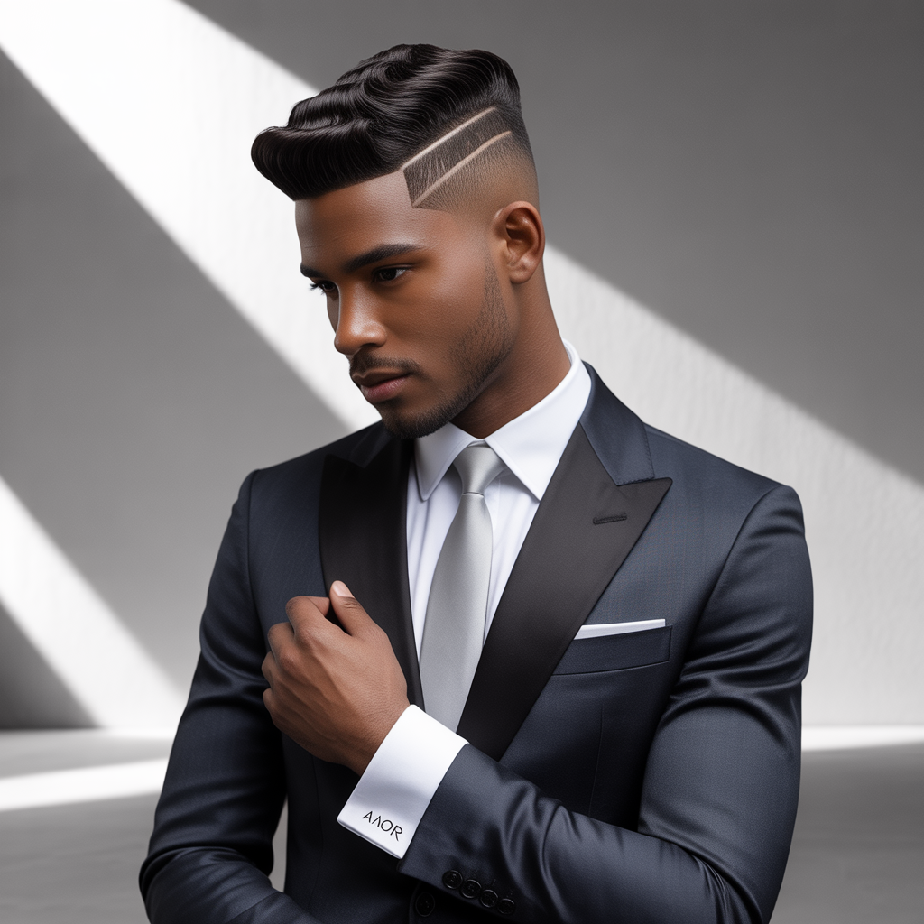 black mens office hair