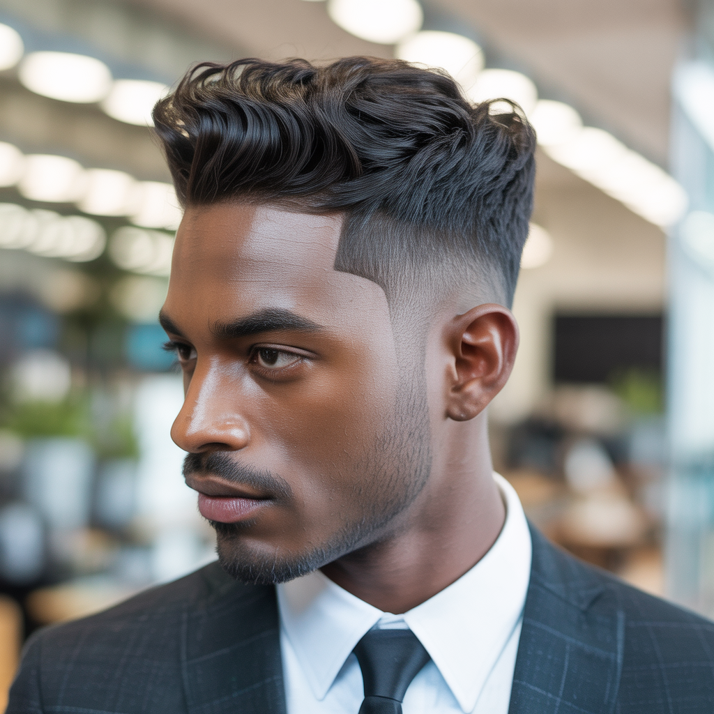 black mens office hair