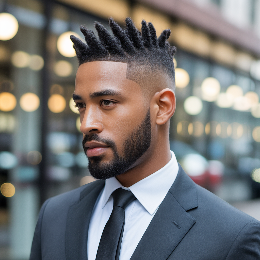 black mens office hair