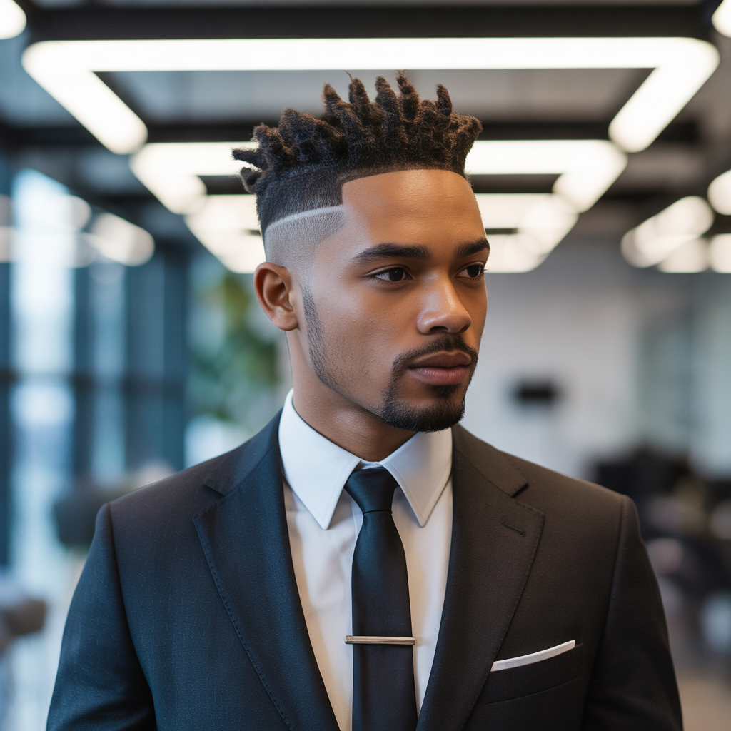 black mens office hair