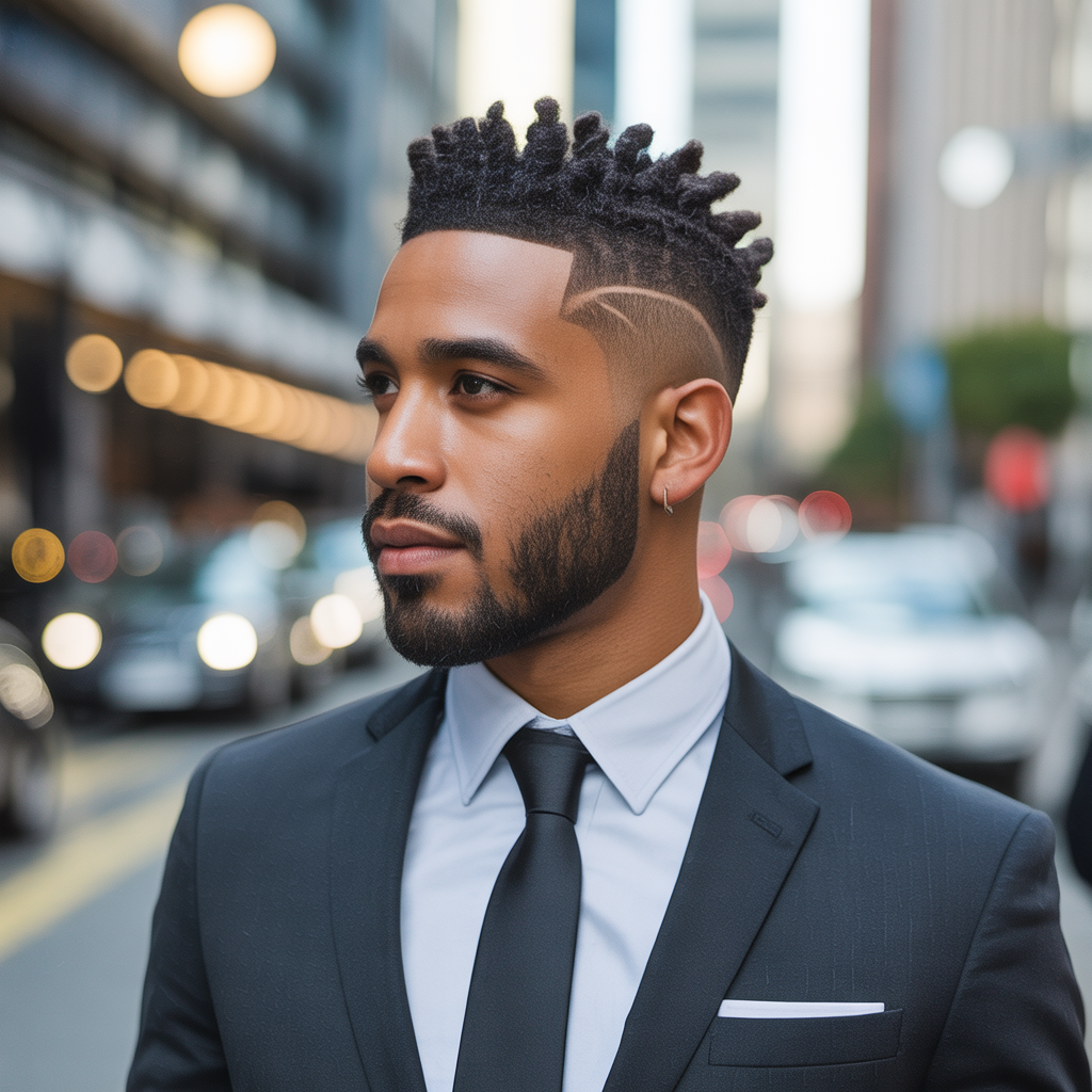 black mens office hair