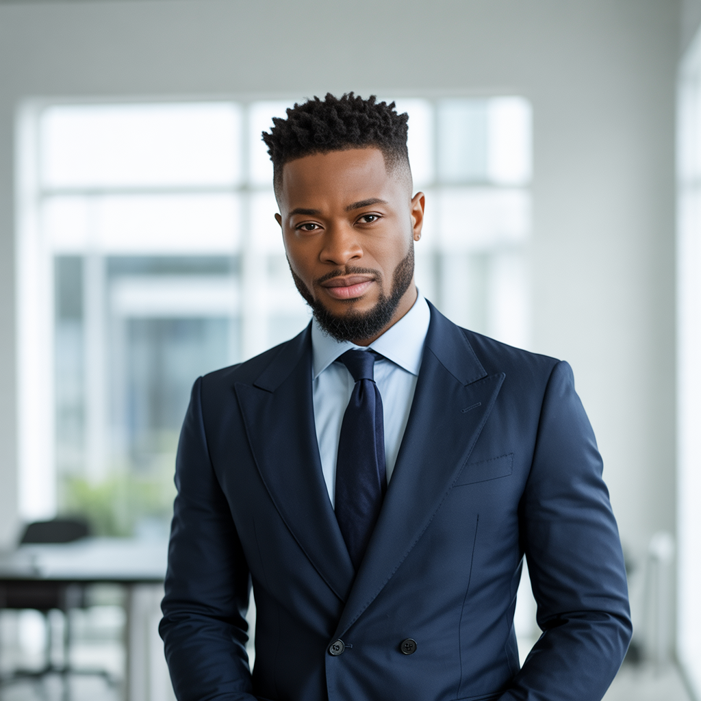 black mens office hair