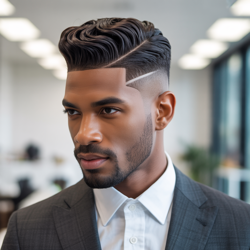 black mens office hair