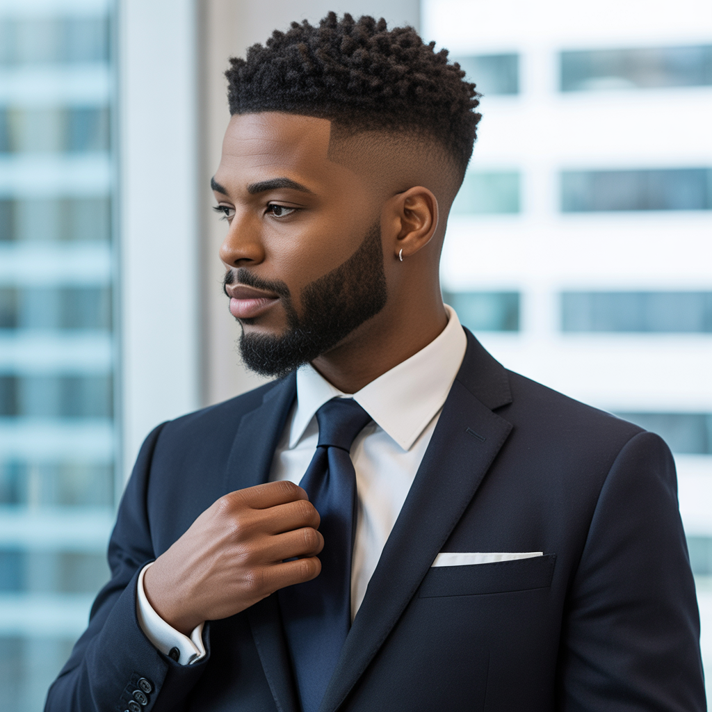 black mens office hair